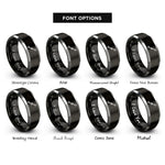 font options for inside engraving on black & gray waypoints line rings