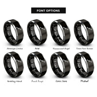 font options for inside engraving on black & gray waypoints line rings