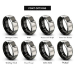 font options for inside engraving on black & gray waypoints line rings