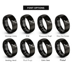 font options for inside engraving on black waypoints line rings
