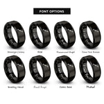 font options for inside engraving on black waypoints line rings