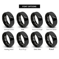 font options for inside engraving on black waypoints line rings