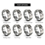 font options for inside engraving on grey waypoints line rings