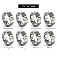 font options for inside engraving on grey waypoints line rings