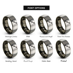 font options for inside engraving on gunmetal & grey waypoints line rings