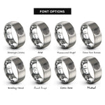 font options for inside engraving on grey weave knot rings