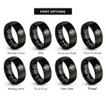 font options for inside engraving on black weave lattice rings