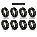 font options for inside engraving on black weave lattice rings