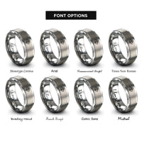 font options for inside engraving on gray weave lattice rings