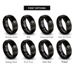 font options for inside engraving on black weave loop rings