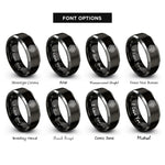 font options for inside engraving on black & grey weave maze braided rings