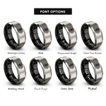 font options for inside engraving on black & silver weave maze braided rings