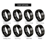 font options for inside engraving on black weave maze braided rings