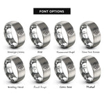 font options for inside engraving on silver weave maze braided rings