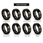 font options for inside engraving on gunmetal & black weave maze braided rings