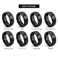 font options for inside engraving on black web of wyrd rings