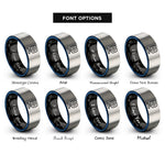 font options for inside engraving on black & blue & grey webcam rings