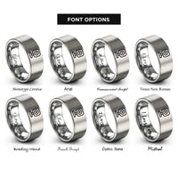 font options for inside engraving on grey webcam rings