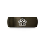 black tungsten men's ring – gunmetal & black tungsten cairo pentagon tiling wedding band