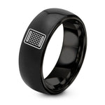 Wedding Band Mens Rose Gold – black tungsten breadboard ring