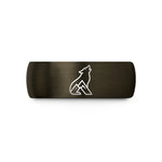 comfort fit wedding band – gunmetal & black tungsten dog mountains howling wedding band