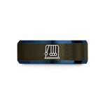 tungsten mens wedding ring – gunmetal & blue tungsten newtons cradle wedding band