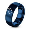 Tag Label – Tungsten Wedding Band, 8 mm, Blue Comfort-Fit Unisex