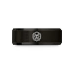 his and hers bands – black tungsten pharmacist rx emblem wedding band