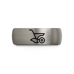 comfort fit rings set – black & grey tungsten plow wedding band