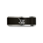 matching rings for couples – black & gray tungsten plow wedding band