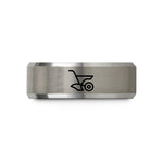 tungsten wedding band set – black & gray tungsten plow wedding band