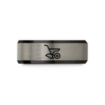 comfort fit rings set – black & grey tungsten plow wedding band