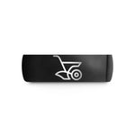 engraved rings for couples – black tungsten plow wedding band