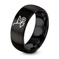 Wedding Band Set His And Hers – black tungsten plow ring