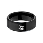 tungsten wedding band set – black tungsten plow wedding band