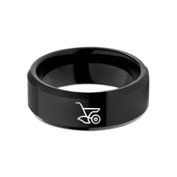 tungsten wedding band set – black tungsten plow wedding band