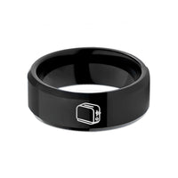 comfort fit wedding bands – black tungsten toaster wedding band