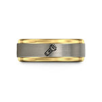 engraved bands for couples – black & gold & grey tungsten flashlight wedding band