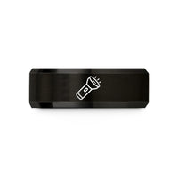 his and hers wedding rings – black tungsten flashlight wedding band