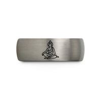 couples matching bands sale – black & grey tungsten tara pose wedding band