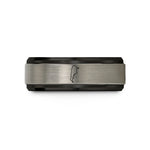matching couple rings set – black & silver tungsten argentina wedding band