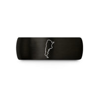 engraved rings for couples – black tungsten argentina wedding band