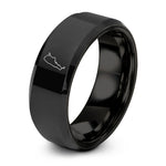 anniversary bands for him – black tungsten argentina ring