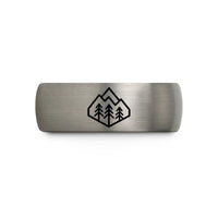tungsten rings for couples – gunmetal & grey tungsten forest ridge wedding band