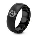Wedding Gift Anniversaries for Couples – black tungsten magic circle generic ring