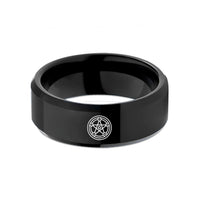 matching rings for partners – black tungsten magic circle generic wedding band