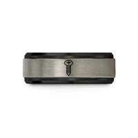 unique presents for couples – black & grey tungsten phillips screw wedding band