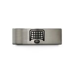 unique couples present ideas – black & blue & grey tungsten hockey net wedding band