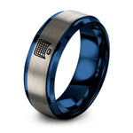 blue & gray tungsten hockey net ring