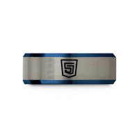 best rings for couples – blue & gray tungsten html5 wedding band